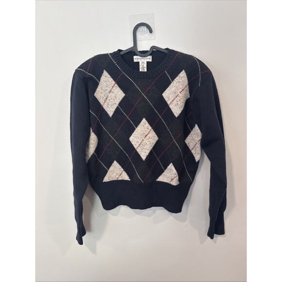 Evan Picone Merino Wool Sweater Shoulder Padded Medium Grandpacore 2258 - Picture 1 of 11